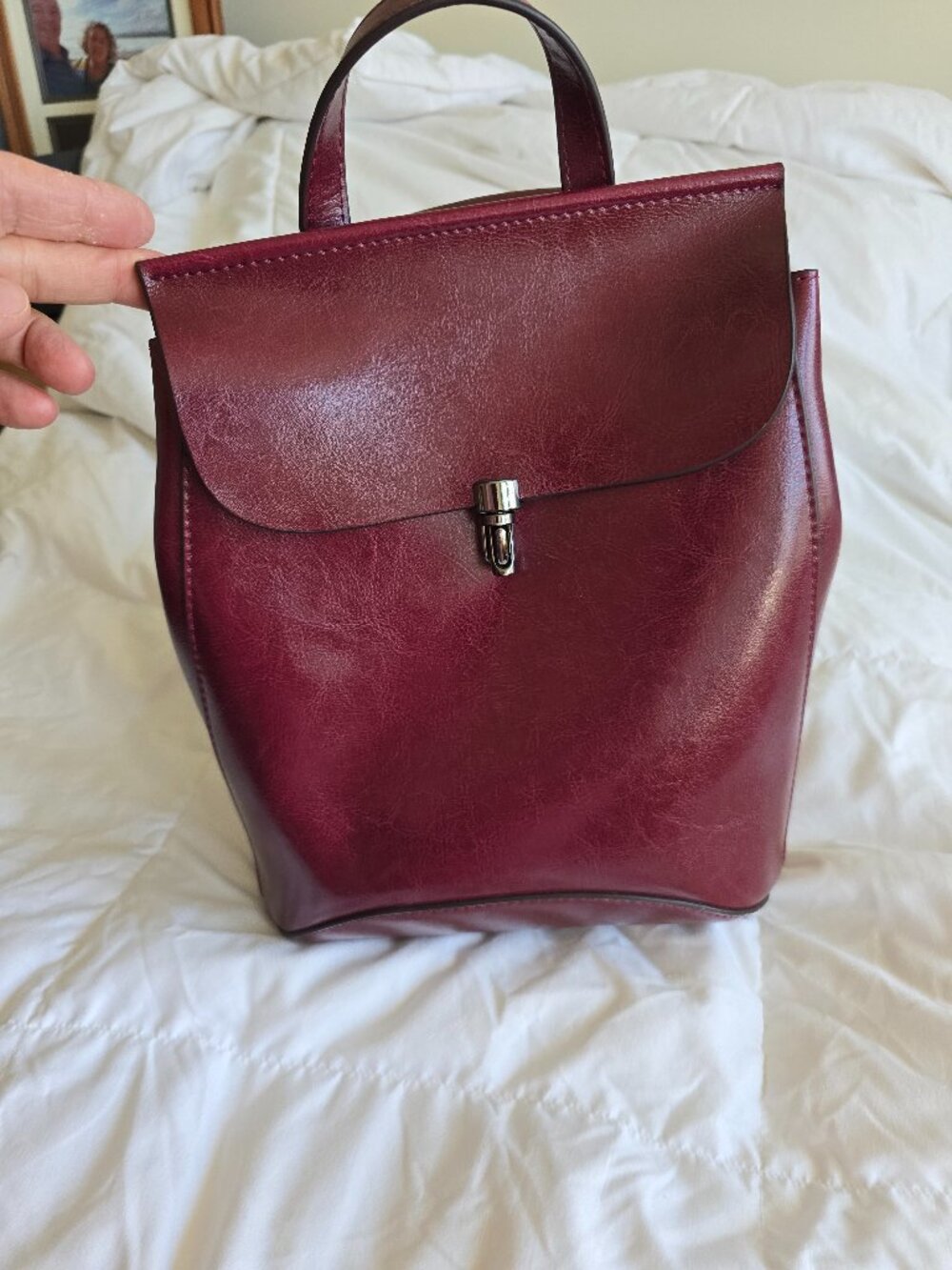 Backpack Leather Cranberry bag
